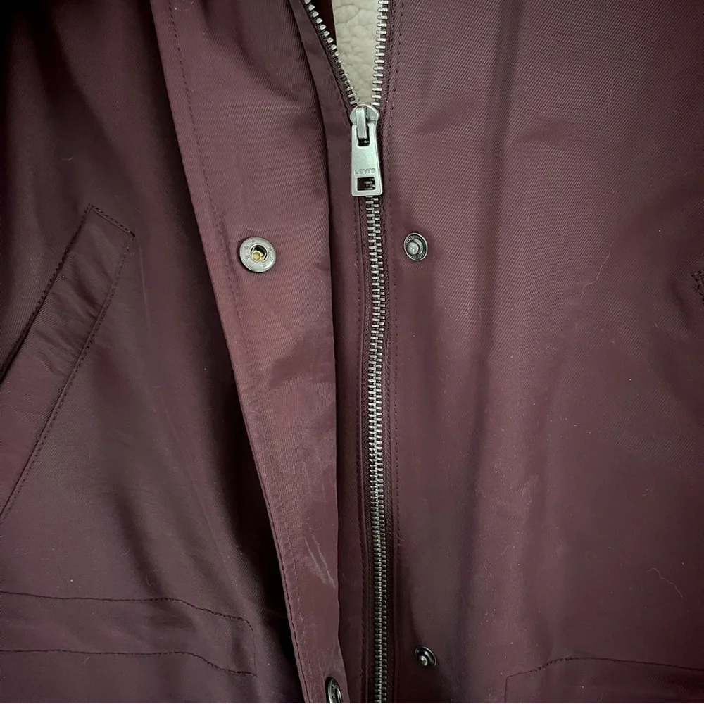 LEVI’S Sherpa Lined Hooded Parka Jacket – Wine Red, Plus 1X – NWT - Picture 7 of 15